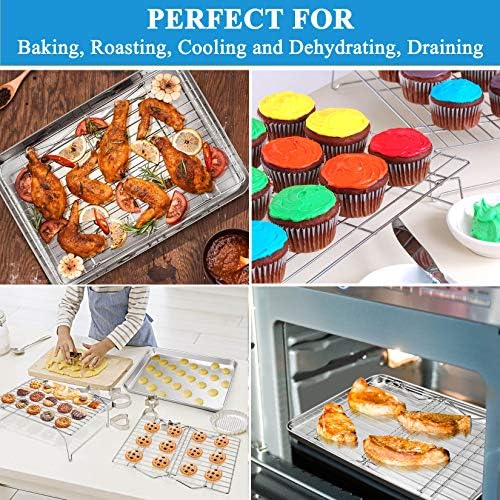 P&P CHEF 16 Inch Baking Sheet with Rack Set, Pans with Stackable Racks | 2 Baking Sheets + 2 Cooling Wire Racks, Dishwasher & Oven Safe, Non-toxic & Lasting Use, Fit for Regular Oven - Image 6
