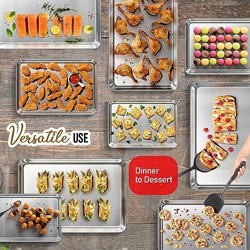 Aluminum Baking Sheet Set, 2 Pack Sheet Pan, Commercial Quality Cookie Sheets for Baking or Roasting Non-Stick, 15 x 10 Inch Warp Resistant Aluminum Jelly Roll Baking Pan - Image 7