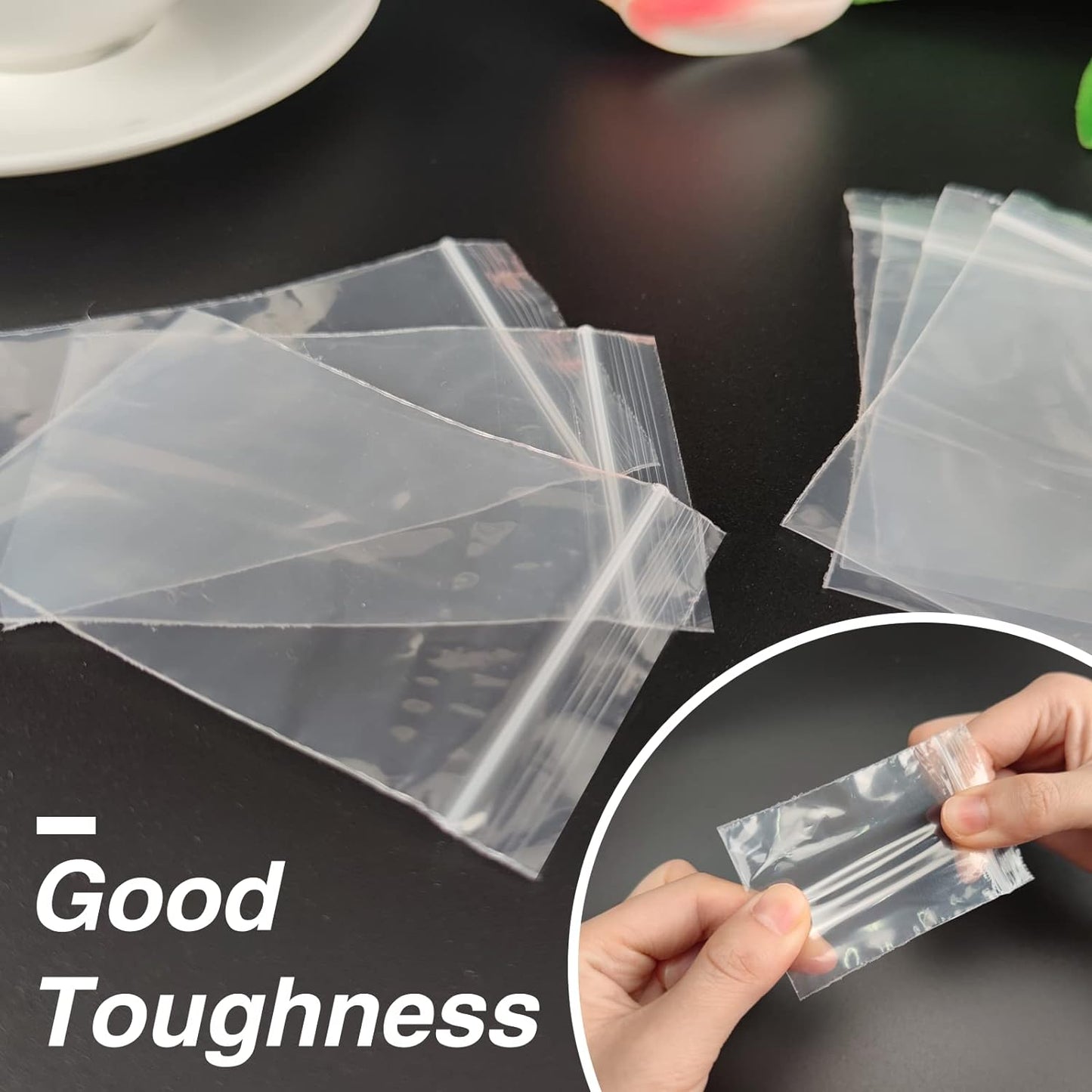 600 Pcs 2''x 3'' Clear Plastic Zip Bags, 2 Mil Thick Resealable Storage Baggies for Jewelry, Pills, Small Items, Travel, Packaging