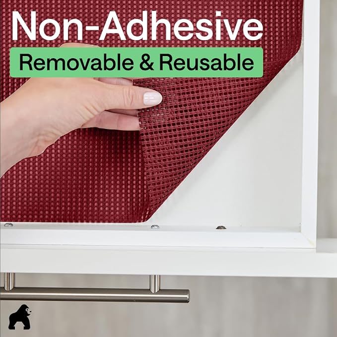 GORILLA GRIP powerGRIP Drawer Shelf and Cabinet Liner, 12" x30', Red - Image 8
