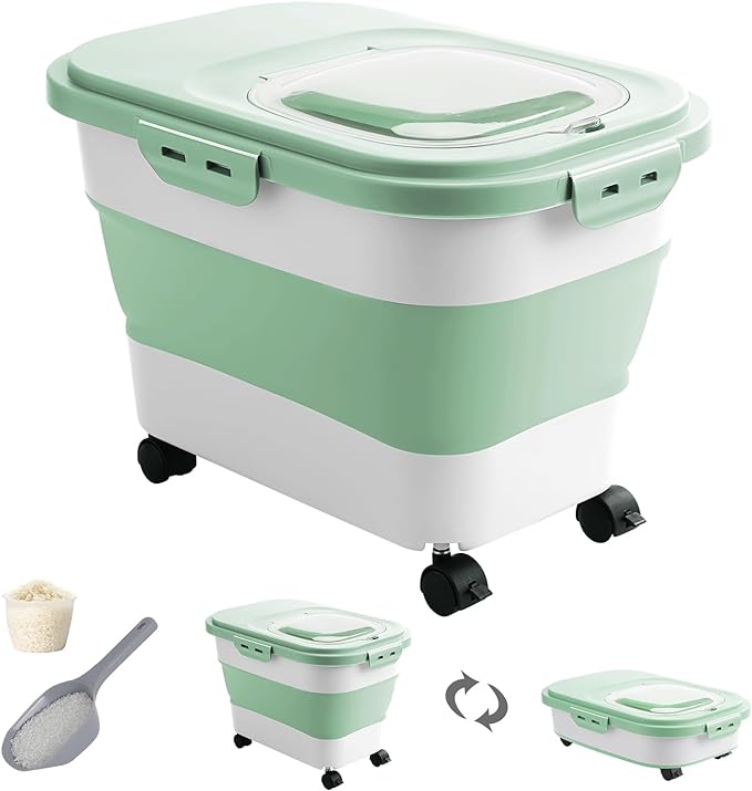 20-30 Lbs Rice Storage Container,Collapsible Food Storage Container by DDMOMMYCOLLAPSIBLEFOODSTORAGECONTAINERFAMILY