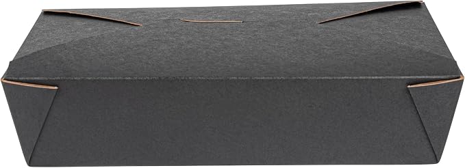 Restaurantware-Bio Tek 8.5 x 6.3 x 2 Inch Food Containers, 200 Durable Noodle Boxes - Disposable, Sustainable, Black Paper 49-Ounce Takeout Boxes, Rectangle, For Takeouts, Or Picnics - Image 14