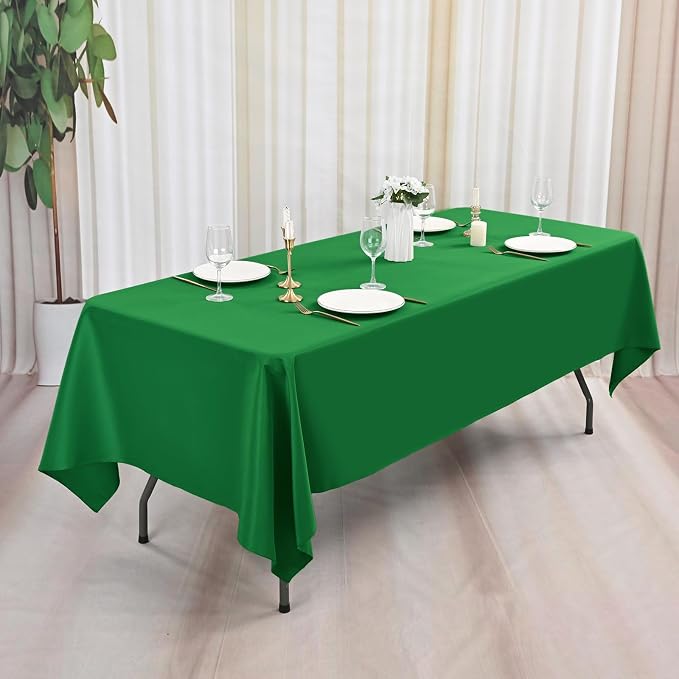 10 Pack Green Tablecloths for Rectangle Tables, 60 x 126 Inch - Image 6