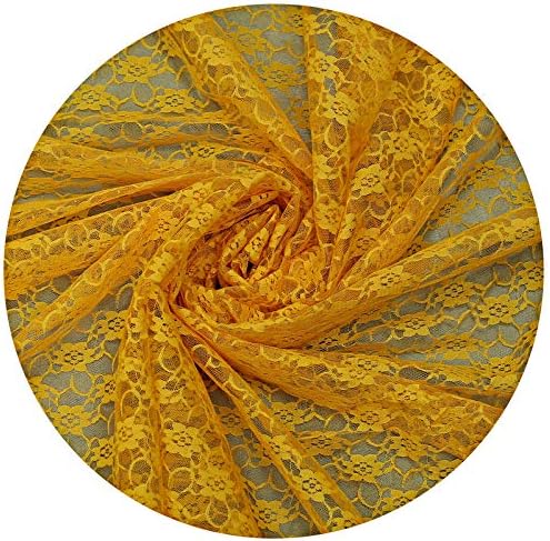 VDS Pack of 12 Floral Lace Table Runners Centerpiece Cloth Linen for Wedding Bithday Graduation Engagement Ceremony Events Party Banquets Table Decoration (12x108 inch) (Yellow Gold) - Image 4