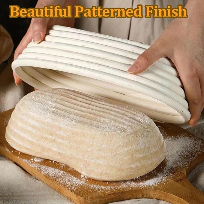 6 Pack 6.5 Inch Oval Bread Proofing Basket,Banneton Basket Bread Baking Bowl with Linen Liner Cloth, for Professional & Home Bakers Baking - Image 6