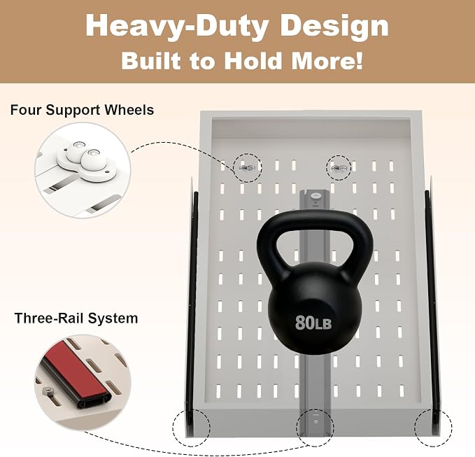 Fokyfok Pull out Cabinet Organizer,11"-17"W,25"-32"D,Expandable,Adhesive - Image 5