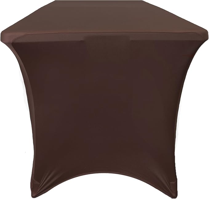 YOUR CHAIR COVERS Rectangular Spandex Table Covers 8ft Fitted Tablecloth Wedding Event Patio Decorations Elastic Fabric Stretch Tables Cover for 8 ft Folding Table (Chocolate Brown) - Image 4