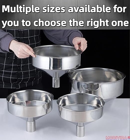 Large Kitchen Funnel Mouth Food Grade Metal Stainless Steel Mouth Maximum 15-inch Wide Factory and Home use Juice Milk Beer Oil, Soybean Milk & More (Top 7.87" Bottom 1.26") - Image 5