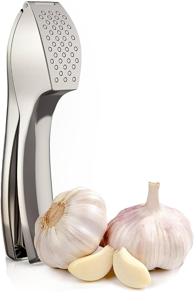 Garlic Press, Stainless Steel Mincer and Crusher with Garlic Rocker, Professional Grade, Dishwasher Safe, RustProof Premium Metal Garlic Press – Easy Squeezing by ProBytes