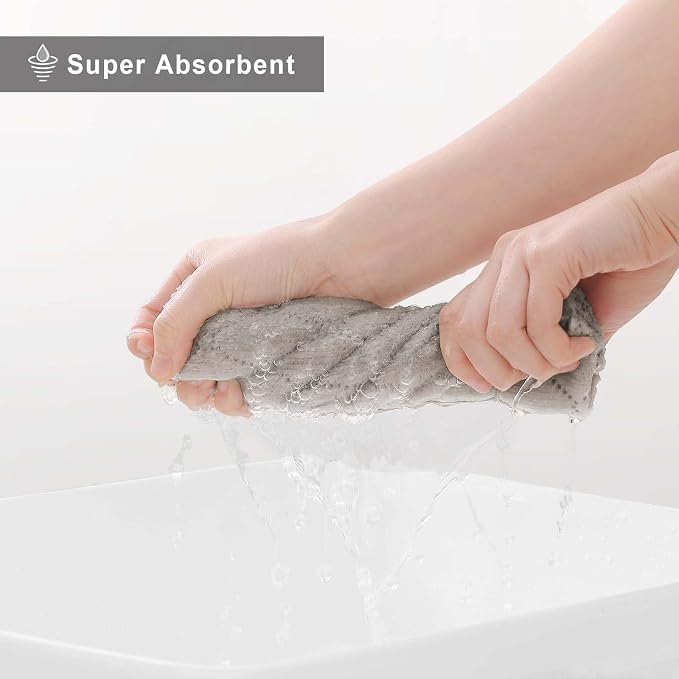 Homaxy Super Soft 16 Pack Coral Velvet Dish Cloths, 13" x 19", Grey - Image 3