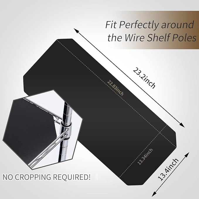 Poofzy Wire Shelf Liner 14" x 24", Set of 10 Black - Image 2