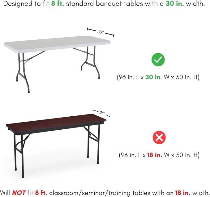 YOUR CHAIR COVERS - 8ft Light Blue Rectangular Spandex Table Covers Fitted Tablecloth Wedding Event Patio Decorations Elastic Fabric Stretch for Folding Table - Image 5