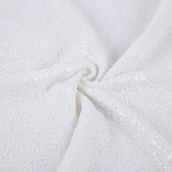 JYFLZQ White Sequin Tablecloth, Glitter Table Cover 60x102 Inch Rectangle - Image 6