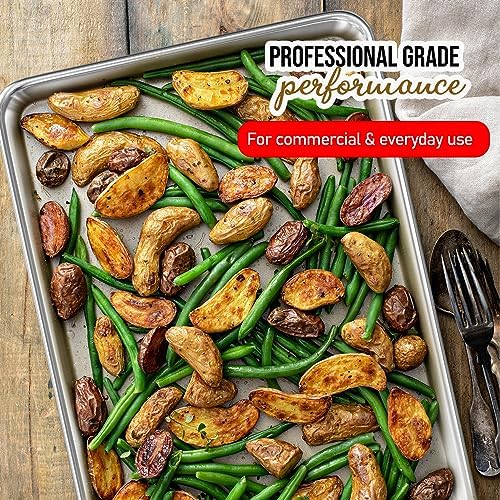 Aluminum Baking Sheet Set, 2 Pack Large Sheet Pan, Commercial Quality Cookie Sheets for Baking or Roasting Non-Stick, 21 x 15 Inch Warp Resistant Aluminum Baking Pan - Image 5