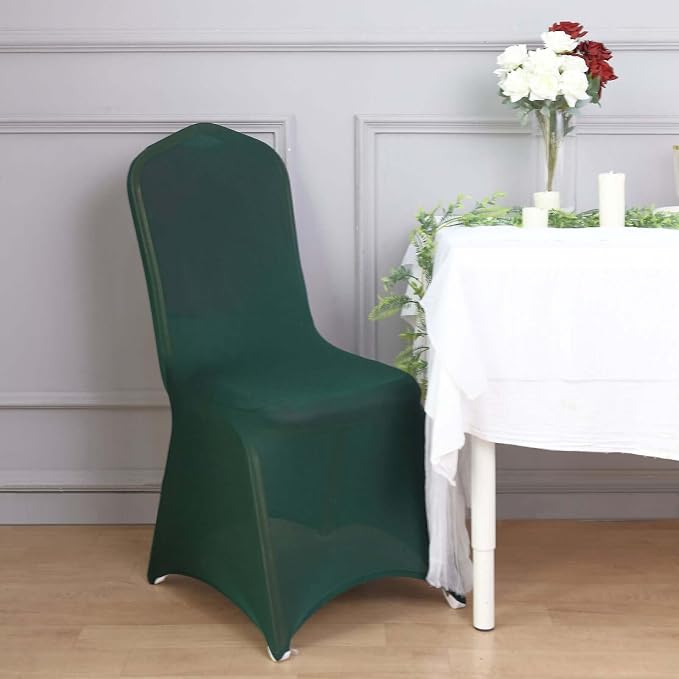 Tableclothsfactory Hunter Emerald Green Stretchy Spandex Fitted Banquet Chair Cover Dinning Event Slipcover for Wedding Party Banquet Catering - Image 9