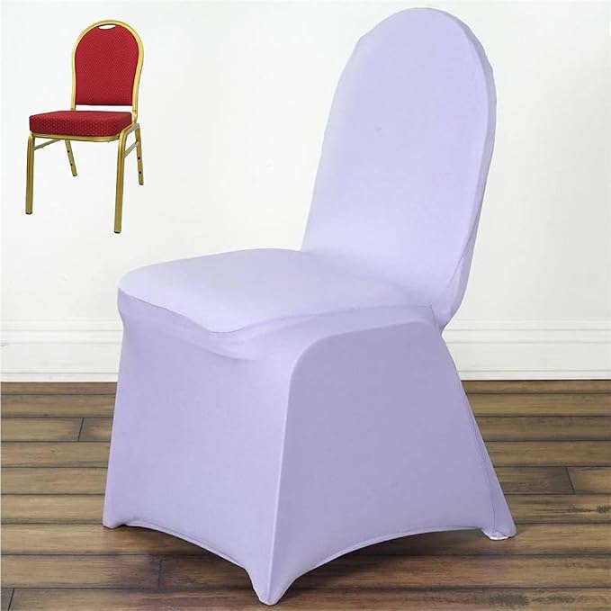Tableclothsfactory 50pcs Lavender Stretchy Spandex Fitted Banquet Chair Cover Dinning Event Slipcover for Wedding Party Banquet Catering - Image 3