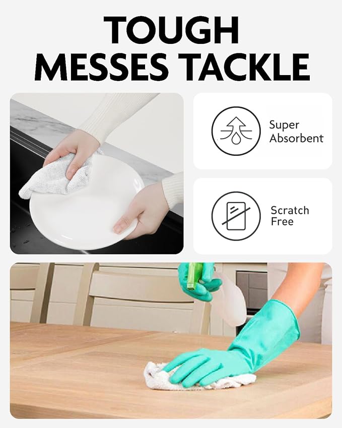 Fantasticlean Microfiber Cleaning Cloth Roll- 30 Sheets, 12" x 12" (White) - Image 4