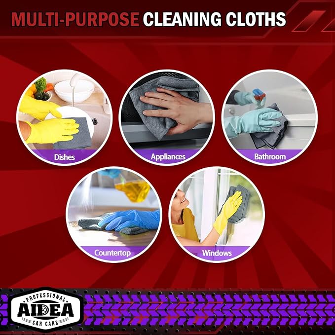 AIDEA Microfiber Cleaning Cloth Grey 20PK, Microfiber Towels 12"×12" - Image 7