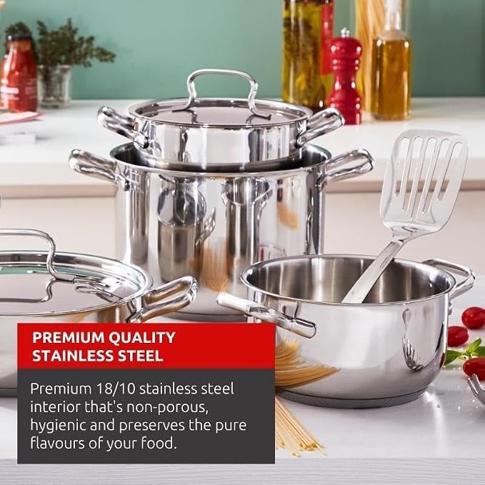 Lagostina Sfiziosa Saucepan Set, Stainless Steel, 13-Piece - Image 2