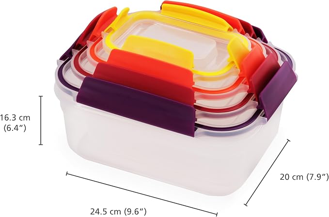 Joseph Joseph Nest Lock 16-piece Plastic BPA Free Food Storage Container Set with Lockable Airtight Leakproof Lids - Multicolor - Image 6