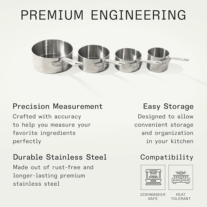 Made In Cookware - Measuring Cup Set - Stainless Steel - Stackable - Dishwasher Safe - Image 3