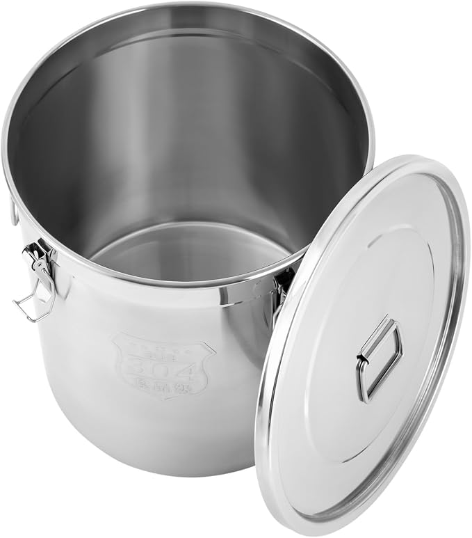 DYNAMI 12.7Gal 304 Stainless Steel Rice Storage Container 40-90Lbs | 48L Extra large Metal Rice Storage Bucket with Airtight Lid &Locking Buckle,Bird Seed Storage Container 50 lbs,for Rice Flour - Image 4