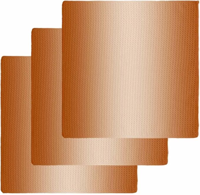 Ombre Burnt Orange Dish Towels Set, Waffle Weave Kitchen Towels Microfiber Towels Cleaning, Contemporary Minimalist Solid Color Soft Absorbent Dish Drying Towels Hand Towels 3 Pack 12x12 Inch by Unknown