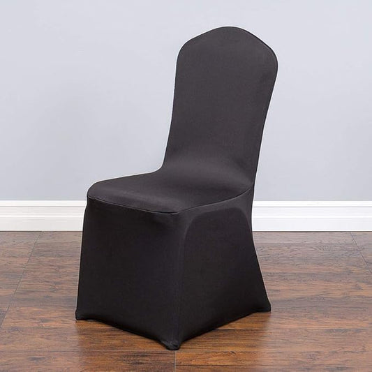 Set of 1/10/50Pcs Hotel Banquet Dining Spandex Stretch Chair Covers - Wedding Reception Banquet Party Restaurant, 17 Colors! (50, Black) by Unknown