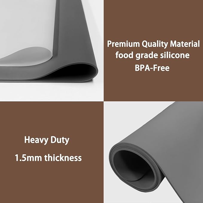 Silicone Mats for Kitchen Counter, 48"x32"(120cmx80cm) Large Heat Resistant Mat Kitchen Island Waterproof Countertop Protector Mat Nons-slip Extra Large Counter Mat, Green - Image 3