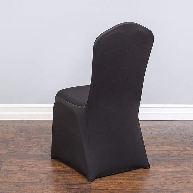 Linenlanding Set of 1/10/50Pcs Hotel Banquet Dining Spandex Stretch Chair Covers - Wedding Reception Banquet Party Restaurant, 17 Colors! (1, Black) - Image 2