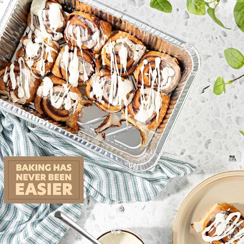 PLASTICPRO 10 Pack Aluminum Pans 12.5'' x 9" Disposable Pans with Covers Heavy Duty 8 lb Foil Pans for Baking and Cooking - Image 4