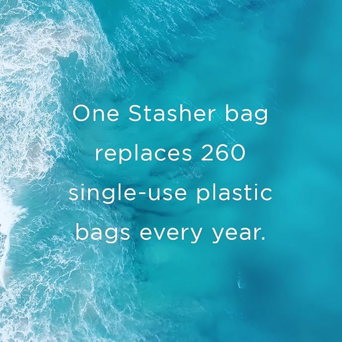 Stasher Silicone Reusable Storage Bag, Bundle 4-Pack Lunch (Clear+Aqua) | Food Meal Prep Storage Container | Lunch, Travel, Makeup, Gym Bag | Freezer, Oven, Microwave, Dishwasher Safe, Leakproof - Image 6