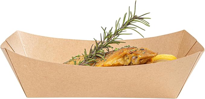 Restaurantware Kraft Paper lb Paper Food Tray Boat, 200 Pack - Image 9