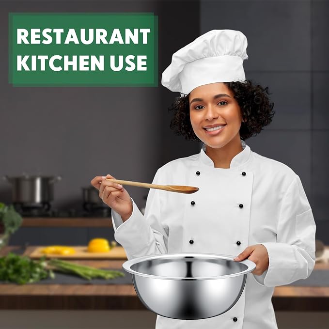 Pinkunn Stainless Steel Mixing Bowls Set, 10.2 x 3.26 Inch, 12 Pcs - Image 5