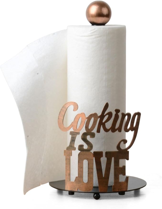 HAUCOZE Text Paper Towel Holder Countertop Metal Paper Roll Stand 13.4 Inch by HAUCOZE