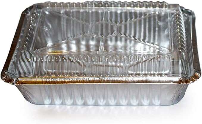 Tiger Chef Aluminum Tin Foil Pans Disposable Freezer to Oven Safe Aluminum Foil Pans (15, 2.25 Lb with Dome Lids) - Image 2