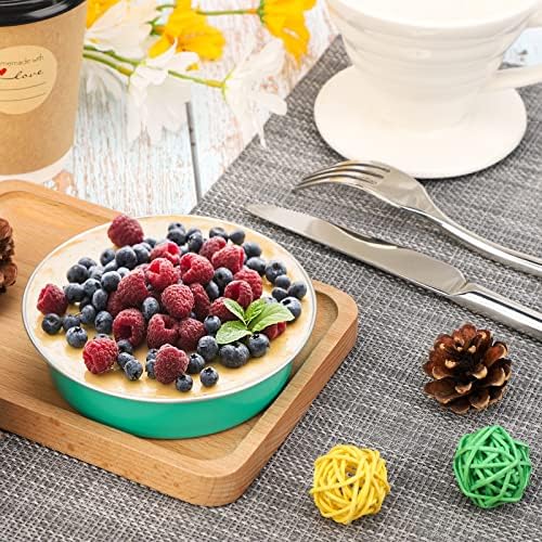 Beasea Elegant Blue 8 Oz Mini Pie Pans Tart Pans Tin Baking Tins with Lids, 4 Inch 20 Pack Disposable Baking Pans For Cake Tart Quiche - Image 5