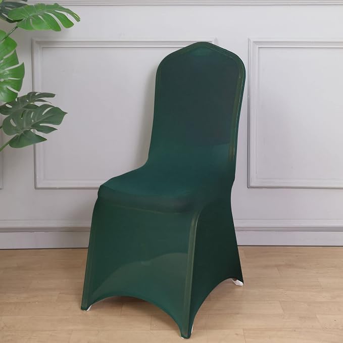 Tableclothsfactory Hunter Emerald Green Stretchy Spandex Fitted Banquet Chair Cover Dinning Event Slipcover for Wedding Party Banquet Catering by TABLECLOTHSFACTORY