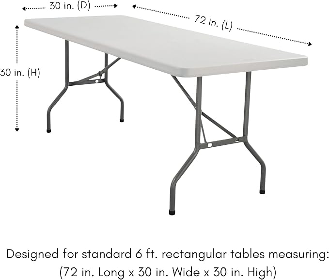 YOUR CHAIR COVERS Rectangular Spandex Table Covers 6ft Fitted Tablecloth – Stretch Elastic Wedding & Patio Decoration (White) - Image 4