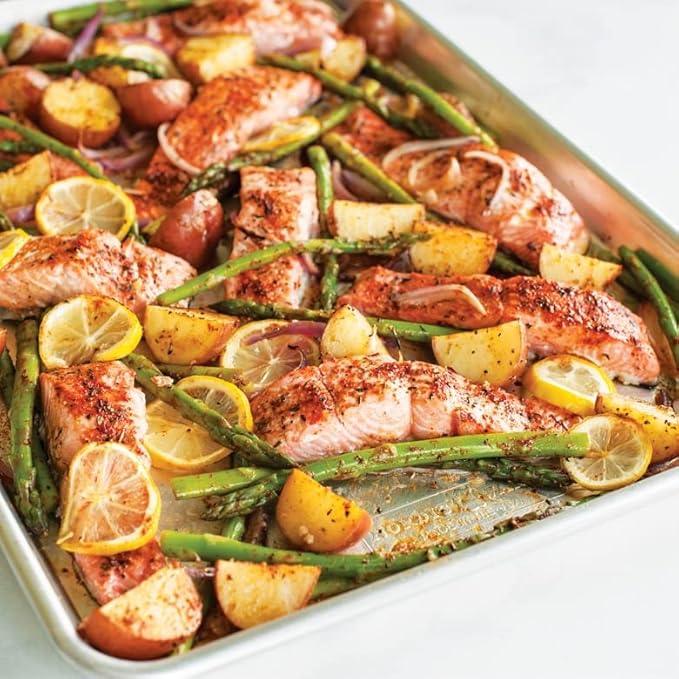 Nordic Ware Naturals HalfSheet - USA Made Aluminum Commercial Quality Sheet Pan for Baking or Roasting, Encapsulated Galvanized Steel Rim Prevents Warping, Half Sheet (Pack of 6) - Image 4
