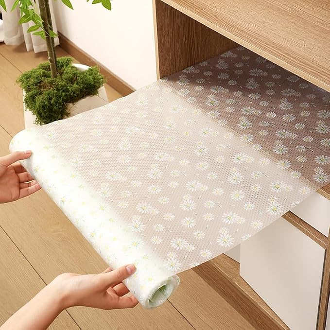 Daisy Flower Non-Adhesive Non-Slip Waterproof Washable EVA Shelf Liner | 12" x 59" Mat for Kitchen Pantry Fridge Closet Cupboard Drawer Cabinet Storage - Image 3