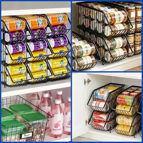 Soda Can Organizer of 4 Pack,Stackable Can Organizer For Pantry, Soda Storage, Soup Soda Can Dispenser, Can Storage Rack for Pet Food Cans - Image 4