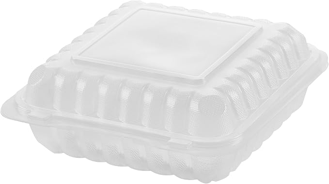 Restaurantware-Chef 101 47 Ounce Hinged Clamshell Containers, 100 Disposable Take Out Boxes - Secure Lids, Microwavable, Clear Plastic Meal Prep Containers, For Pastas, Salads, Or Sandwiches - Image 18