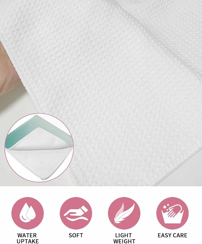 Ombre Turquoise Dish Towels Set, Waffle Weave Kitchen Towels Microfiber Towels Cleaning, Gradual Solid Contemporary Minimalist Color Soft Absorbent Dish Drying Towels Hand Towels 4 Pack 15.7x23.6 Inch - Image 5