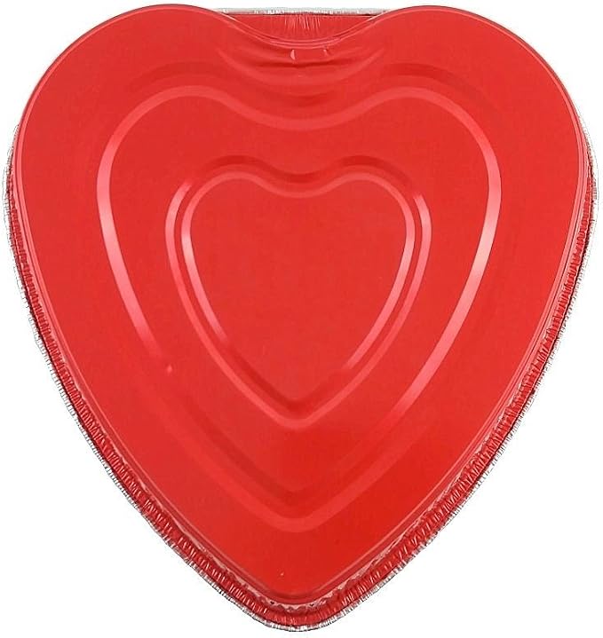 Handi-Foil Red Aluminum Heart Shaped Valentine Foil Cake Pan w/Clear Dome Lid (Pack of 20) - Image 2
