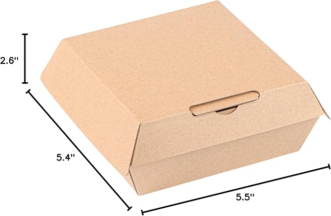 Restaurantware Square Kraft Paper Corrugated Clamshell Container, 100 Pack - Image 13