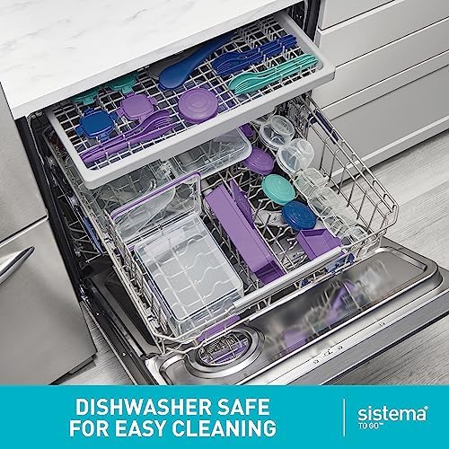 Sistema to Go 820mL Multi-Split Meal & Food Prep Containers, 5-Pack, Freezer, Microwave, & Dishwasher-Safe, BPA-Free - Image 6