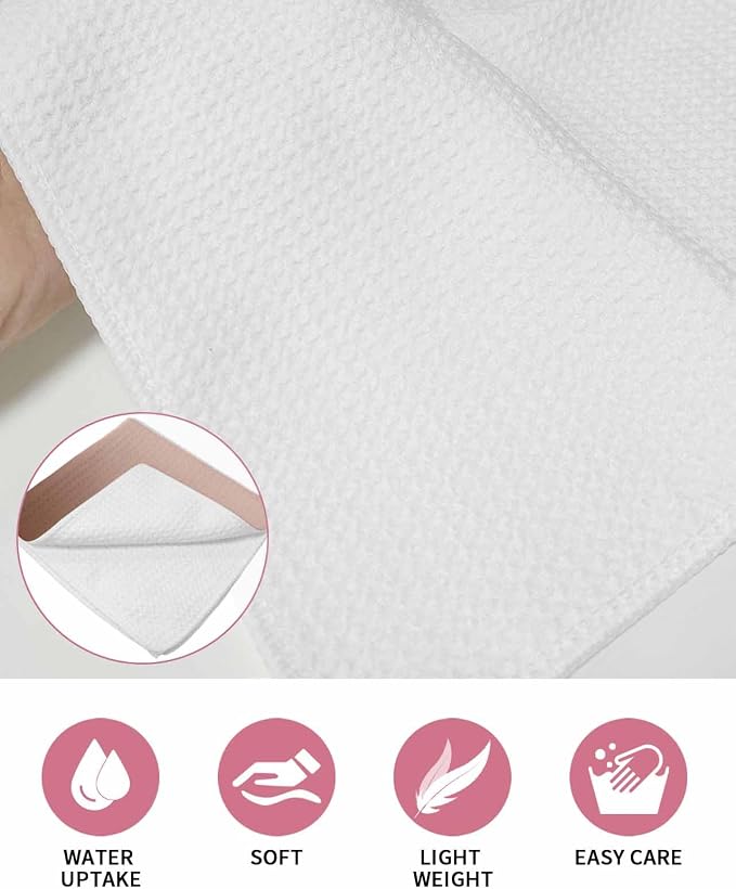 Ombre Maroon Dish Towels Set, Waffle Weave Kitchen Towels Microfiber Towels Cleaning, Contemporary Minimalist Gradient Solid Color Soft Absorbent Dish Drying Towels Hand Towels 2 Pack 15.7x23.6 Inch - Image 5