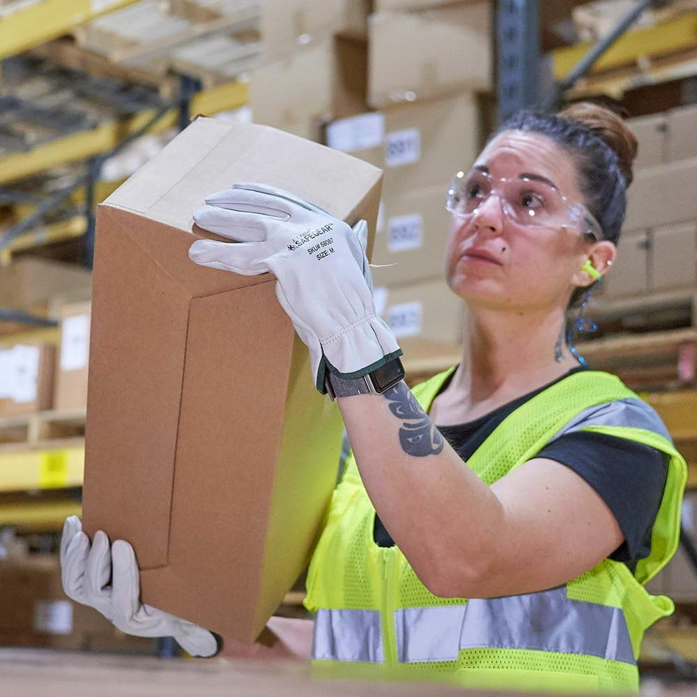 J. J. Keller & Associates, Inc. SAFEGEAR Cowhide Leather Work Gloves with Keystone Thumb