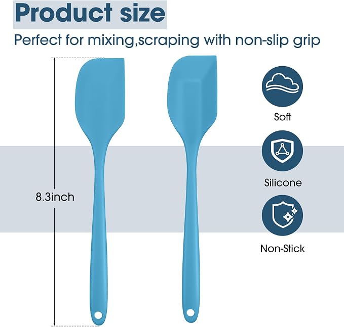 Irenare 36 Pcs Mini Silicone Spatulas Bulk 8.3 Inch Heat Resistant Scrapers Rubber Spatulas Seamless Design Non Stick Flexible for Kitchen Use Cooking Baking Mixing - Image 2
